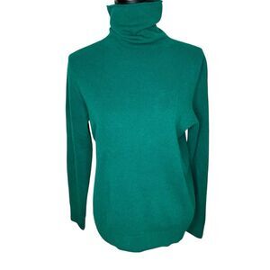 Unbranded Sweater Turtleneck Super Fine Merino Wool Classic Green Size Medium